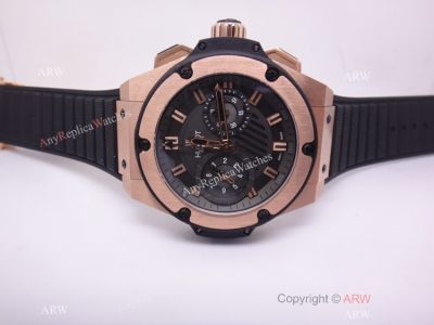 Swiss 7750 Movement Hublot KING POWER Rose Gold and Black Rubber Replica Watch